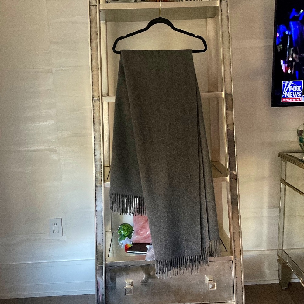 Sumptuous 100%Cashmere Shawl Throw.  It’s thick, large and amazingly soft.